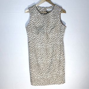 NEW Calvin Klein Beige White Animal Print Shift Dress